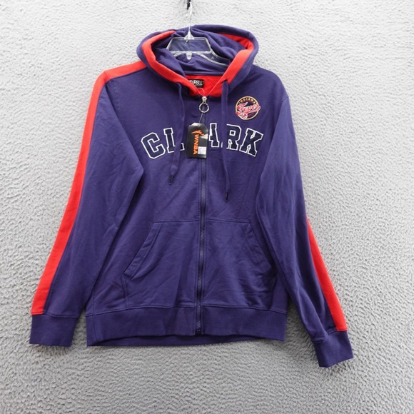FISLL WNBA Clark 22 Full Zip Hoodie Medium Blue Red Indiana Fever Womens NWT - Picture 1 of 13